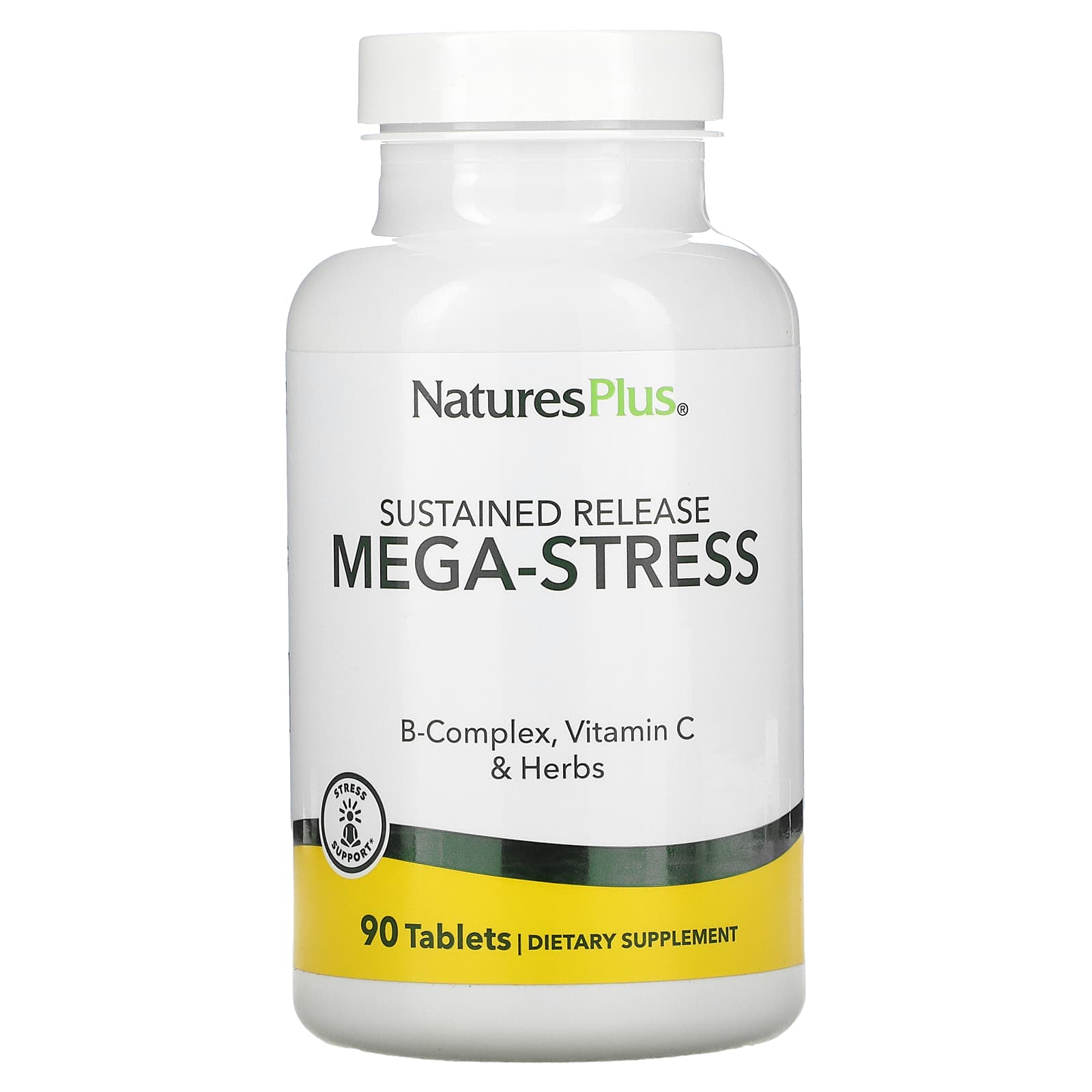 Nature's Plus, Mega-Stress, Sustained Release, 90 Tablets UPC 097467012615 | Hilife Vitamins