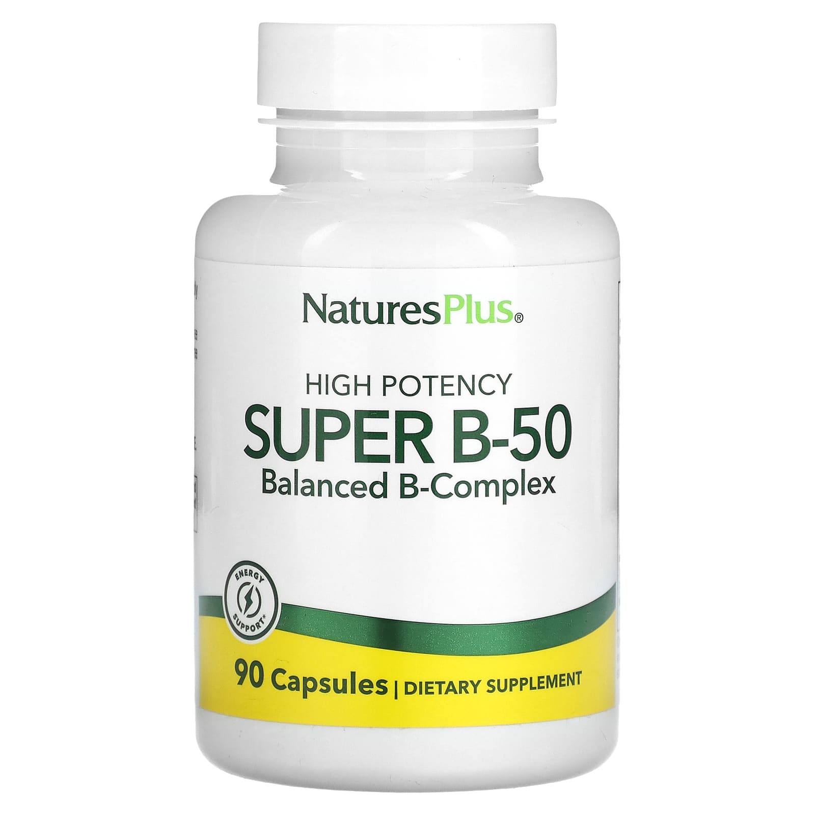 Nature's Plus, Super B-50, 90 Vegetarian Capsules UPC 097467013209 | Hilife Vitamins