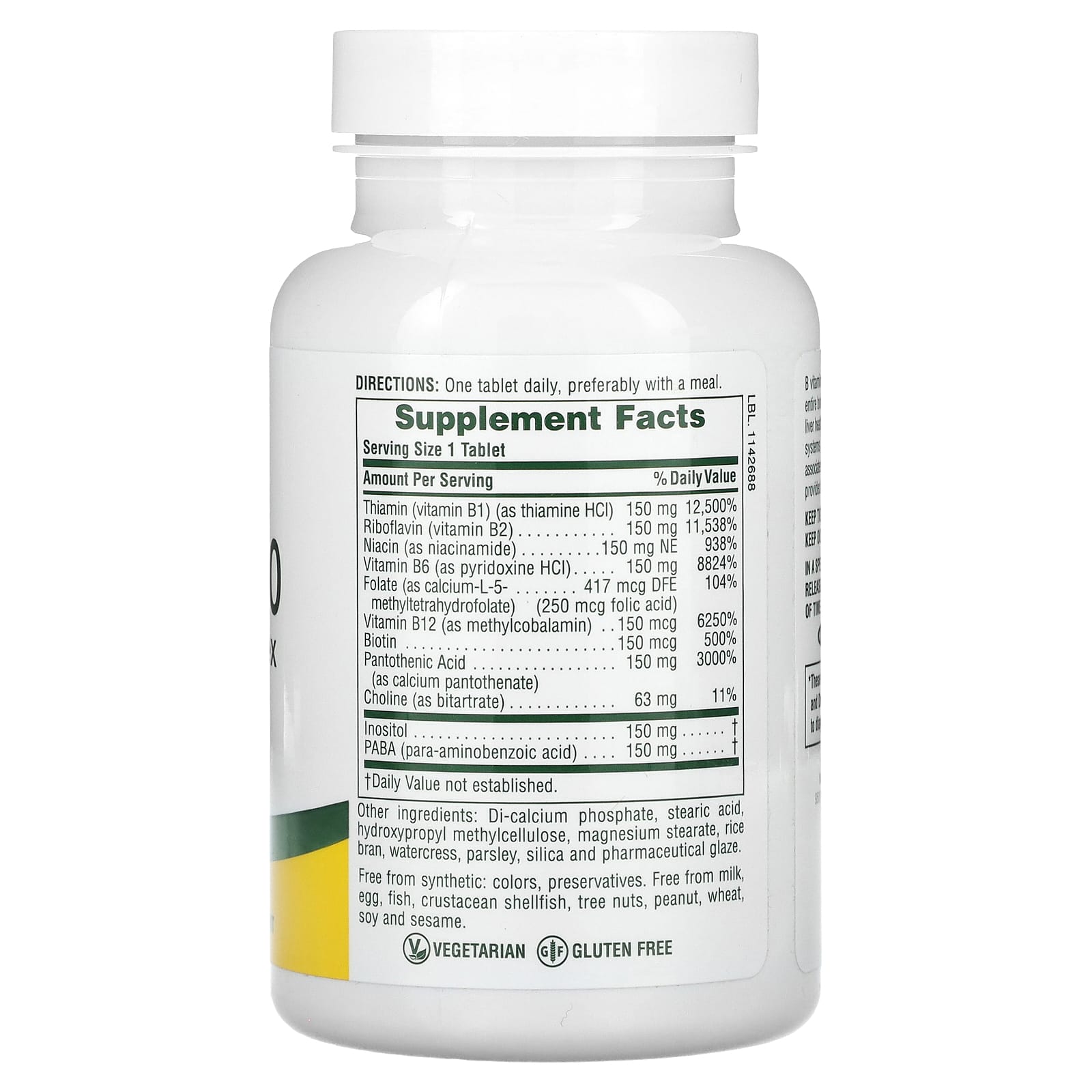 Nature’s Plus, Sustained Release, Mega B-150, Balance B-Complex, 60 Tablets UPC 097467014541 | HiLife Vitamins