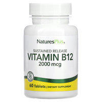 Nature's Plus, Sustained Release, Vitamin B12, 2000 mcg, 60 Tablets UPC 097467017306 | Hilife Vitamins