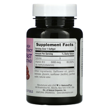 Nature's Plus, ,000 mcg, 30 Softgels UPC 097467017313 | Hilife Vitamins