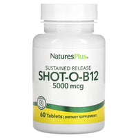Nature's Plus, Shot-O-B12 5,000 Mcg S/R, 60 Tablets UPC 097467017368 | Hilife Vitamins