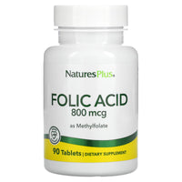 Nature's Plus, Folic Acid as Methylfolate , 800 mcg, 90 Tablets UPC 097467017900 | Hilife Vitamins
