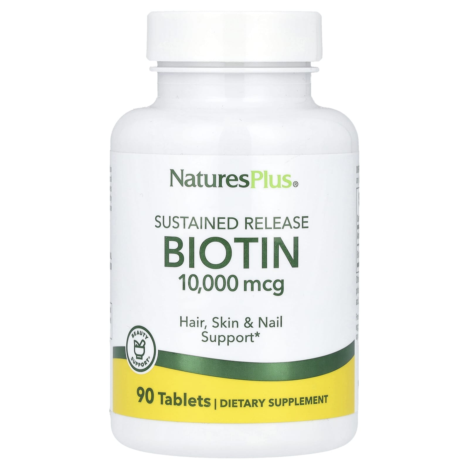 Nature's Plus, Biotin, Sustained Release, 10,000 mcg, 90 Tablets UPC 097467017931 | Hilife Vitamins