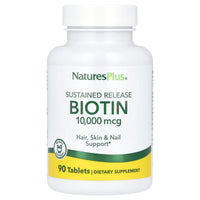 Nature's Plus, Biotin, Sustained Release, 10,000 mcg, 90 Tablets UPC 097467017931 | Hilife Vitamins