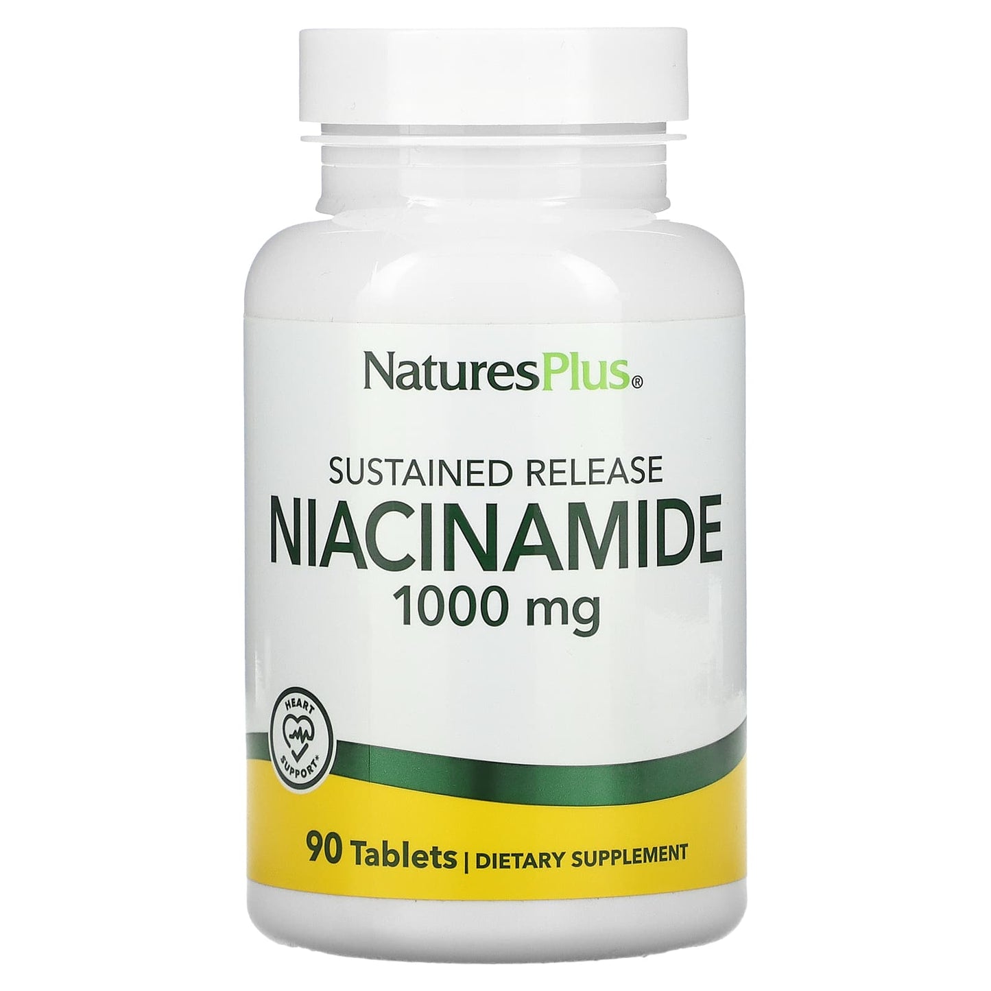 Nature's Plus, Sustained Release Niacinamide, 1000 mg, 90 Tablets UPC 097467019300 | Hilife Vitamins