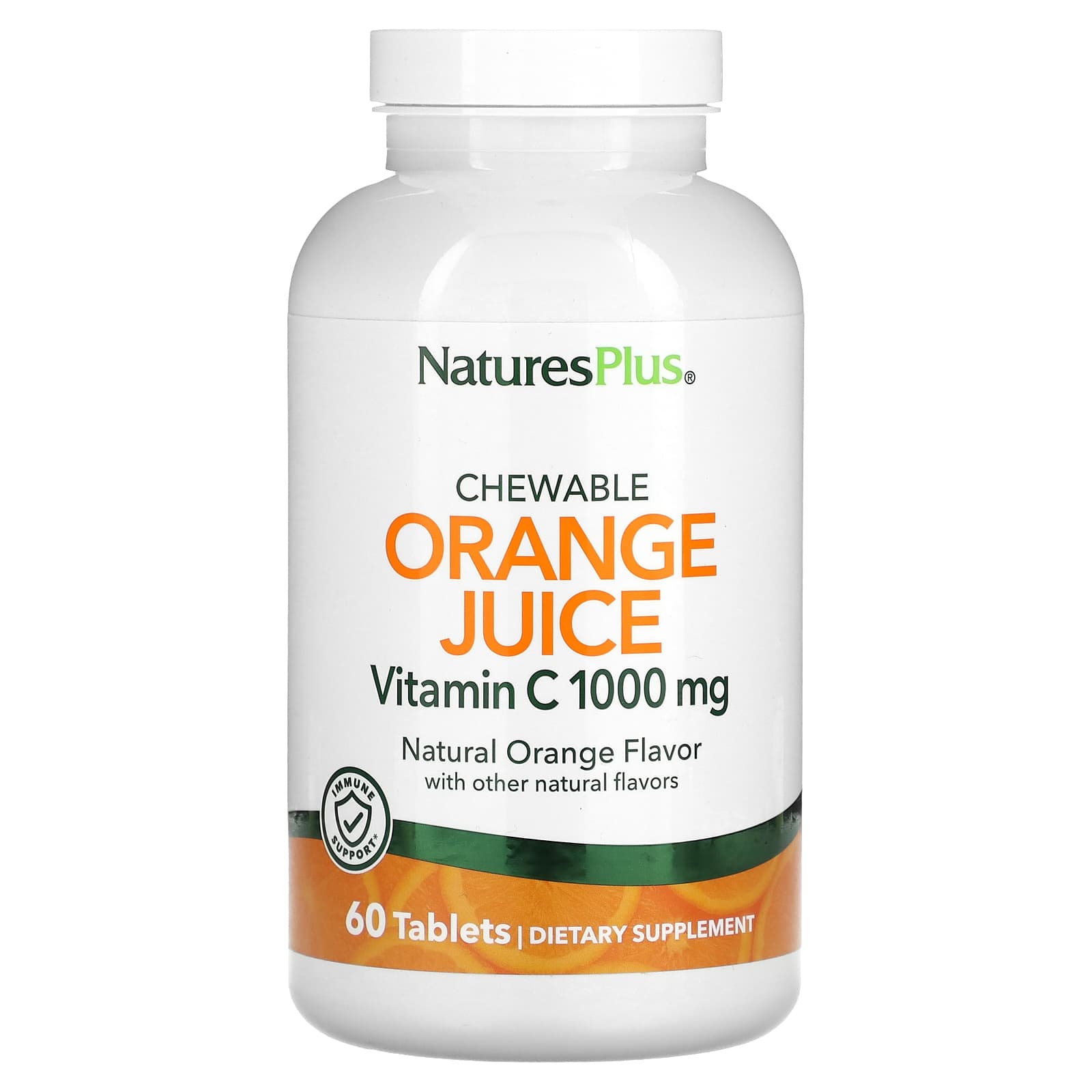 Nature's Plus, Orange Juice C 1,000 mg, 60 Chewables UPC 097467024687 | Hilife Vitamins