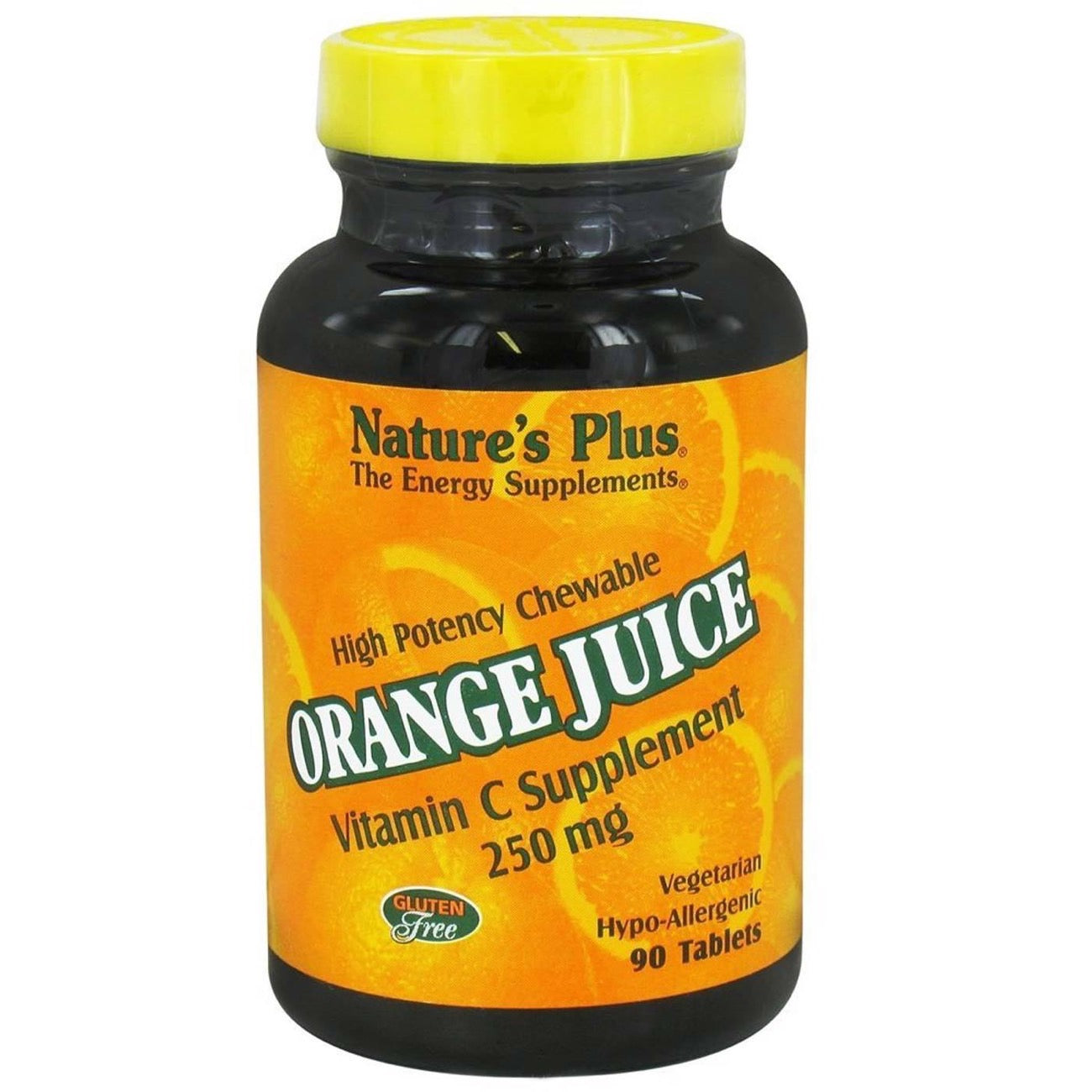 Nature's Plus, Orange Juice C 250 mg, 90 Chewables UPC 097467024748 | Hilife Vitamins