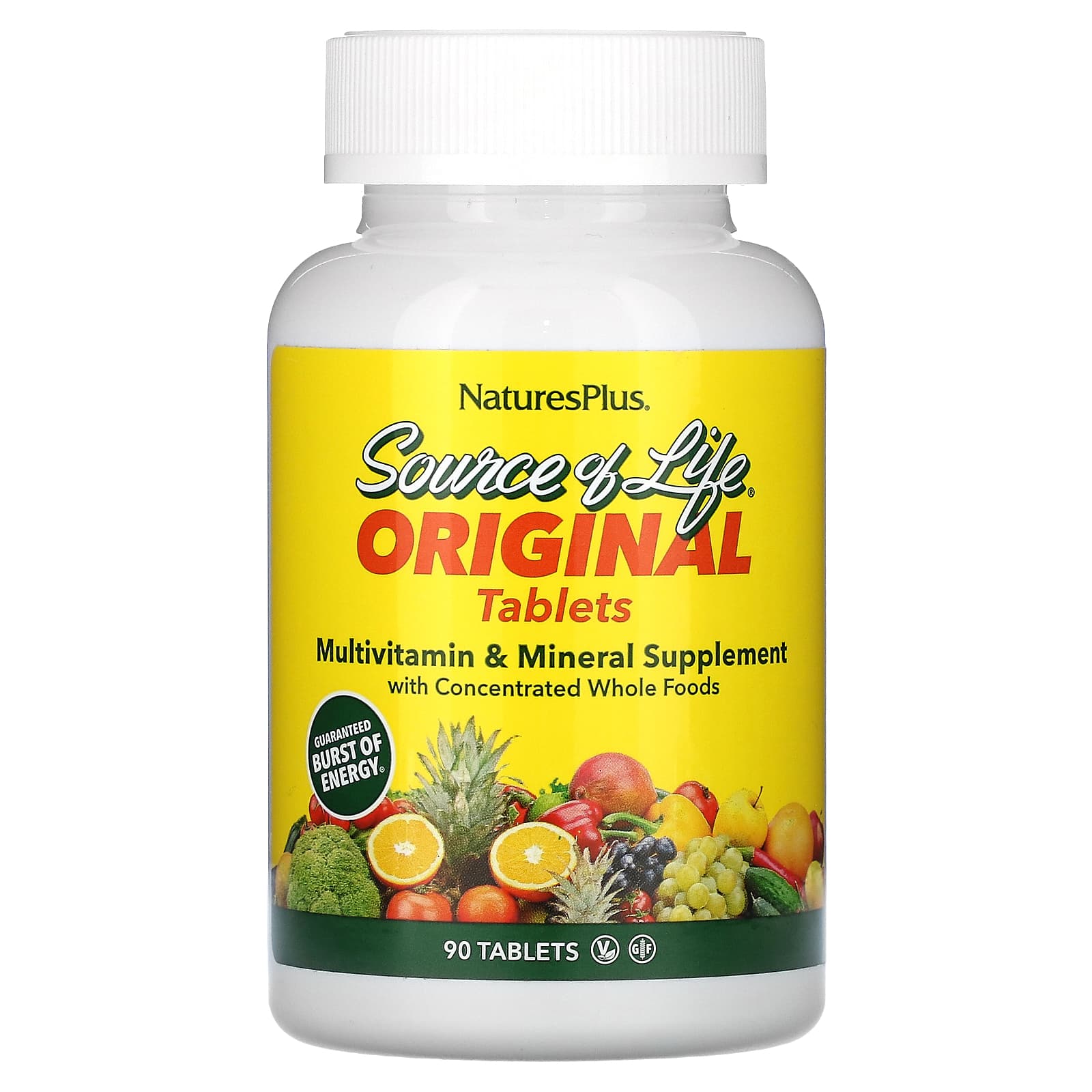 Nature's Plus, Source Of Life, 90 Tablets UPC 097467030572 | Hilife Vitamins