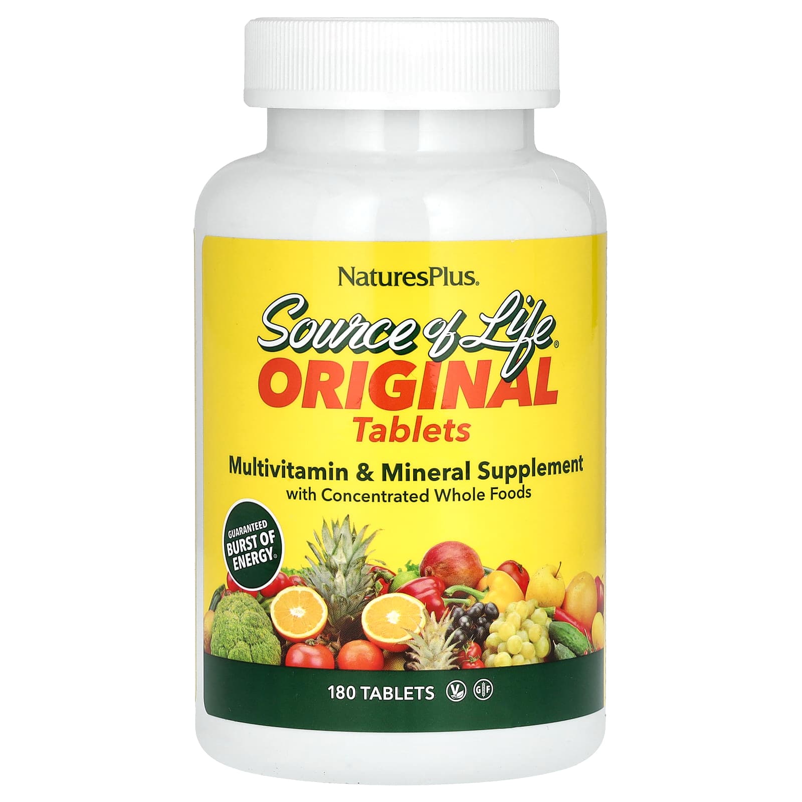 Nature's Plus, Source of Life, Multi-Vitamin & Mineral Supplement, 180 Tablets UPC 097467030589 | Hilife Vitamins