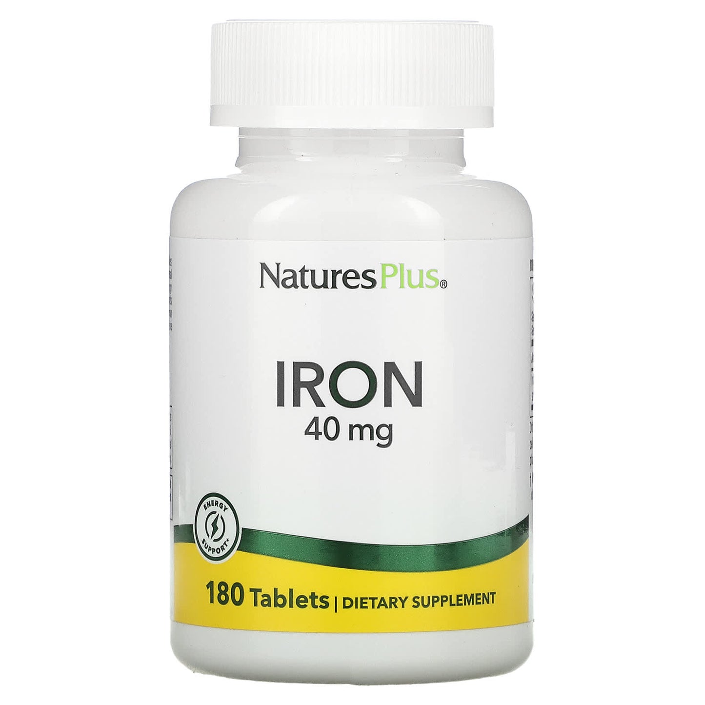 Nature's Plus, Iron, 20 mg, 180 Tablets UPC 097467034204 | Hilife Vitamins