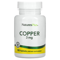 Nature's Plus, Copper, 3 mg, 90 Tablets UPC 097467034303 | Hilife Vitamins