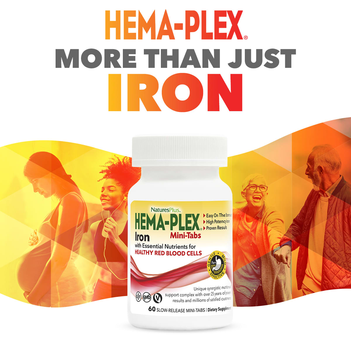 Nature's Plus, Hema-Plex®, 60 Slow Release Mini Tabs UPC 097467037649 | Hilife Vitamins