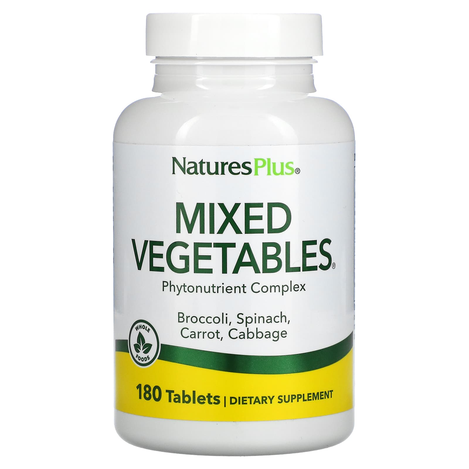 Nature's Plus, Mixed Vegetables, 180 Tablets UPC 097467037786 | Hilife Vitamins