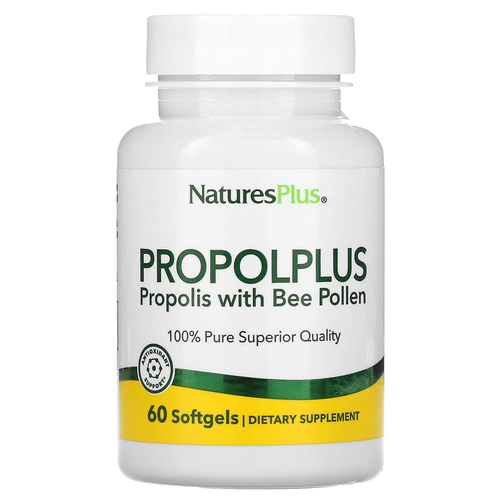 Nature's Plus, Propolplus, Propolis withBee Pollen, 60 Softgels UPC 097467037878 | Hilife Vitamins