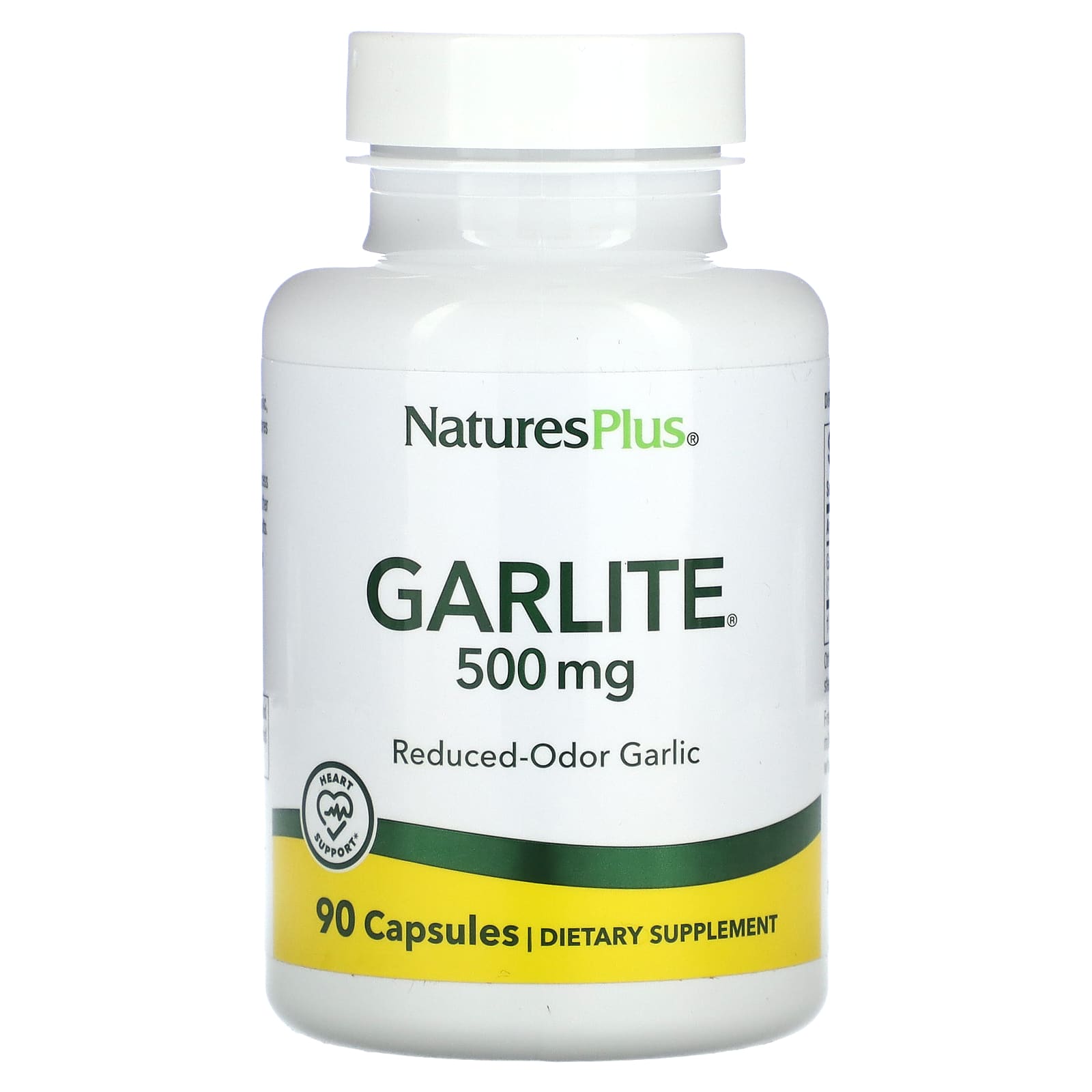 Nature's Plus, Garlite, 90 Vegetarian Capsules UPC 097467039629 | Hilife Vitamins