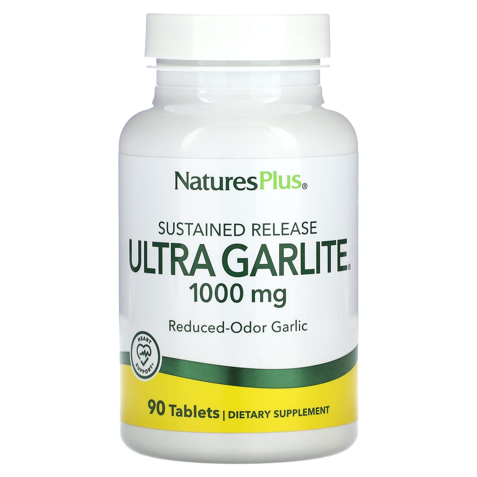 Nature’s Plus, Ultra Garlite 1000 mg Sustained Release, 90 Tablets - 097467039643 | Hilife Vitamins