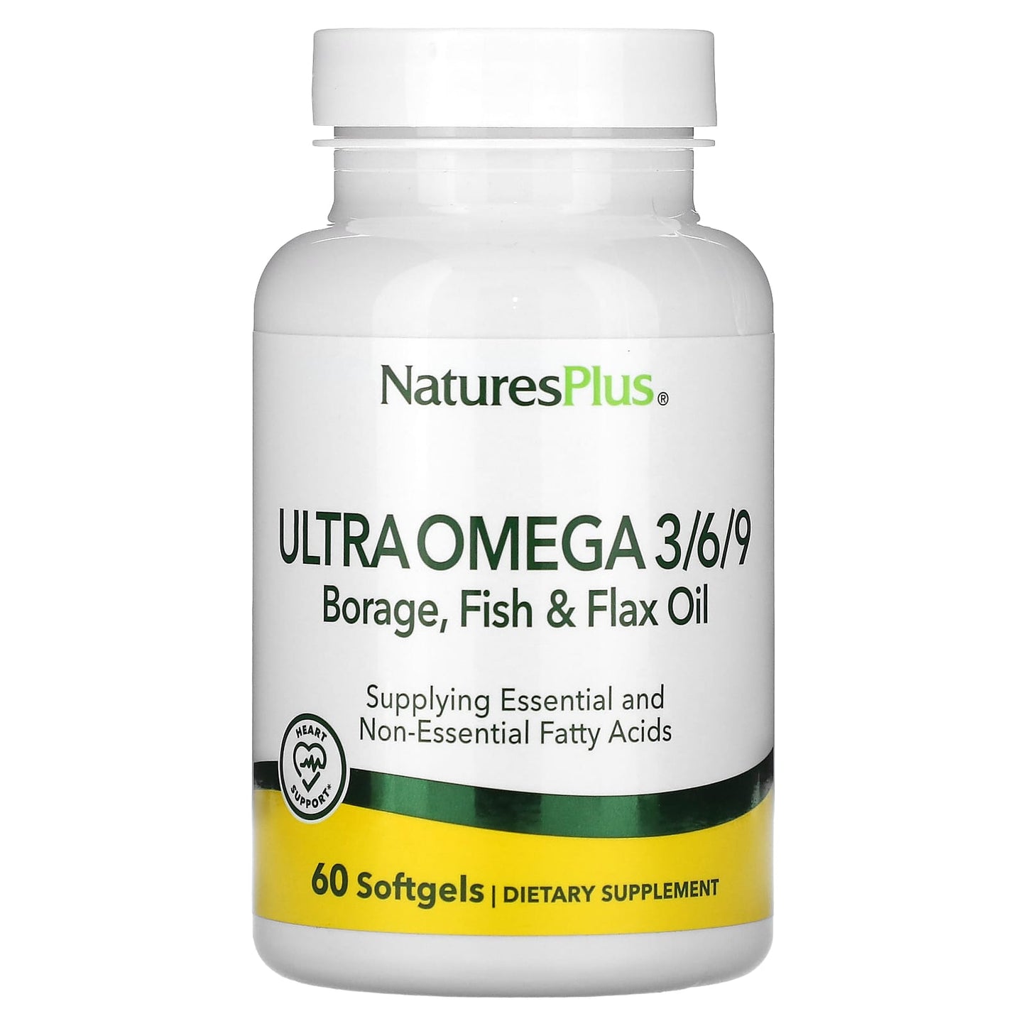 Nature's Plus, Ultra Omega 3/6/9 1,200 mg, 60 Softgels UPC 097467039674 | Hilife Vitamins