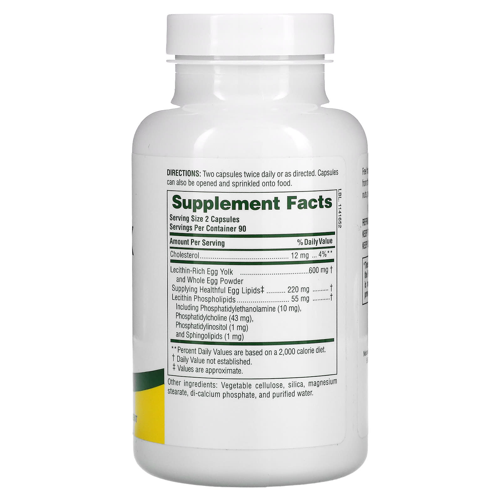 Nature's Plus, Egg Yolk Lecithin, 600 mg, 180 Capsules UPC 097467041738 | Hilife Vitamins