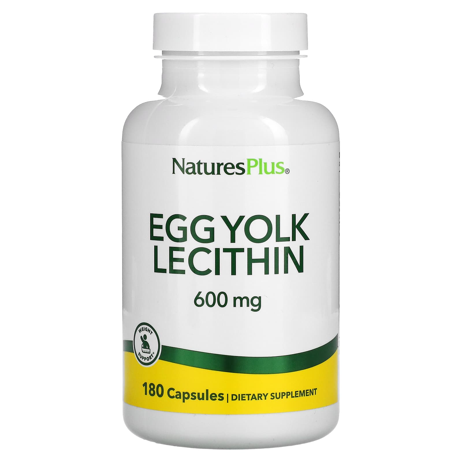Nature's Plus, Egg Yolk Lecithin, 600 mg, 180 Capsules UPC 097467041738 | Hilife Vitamins
