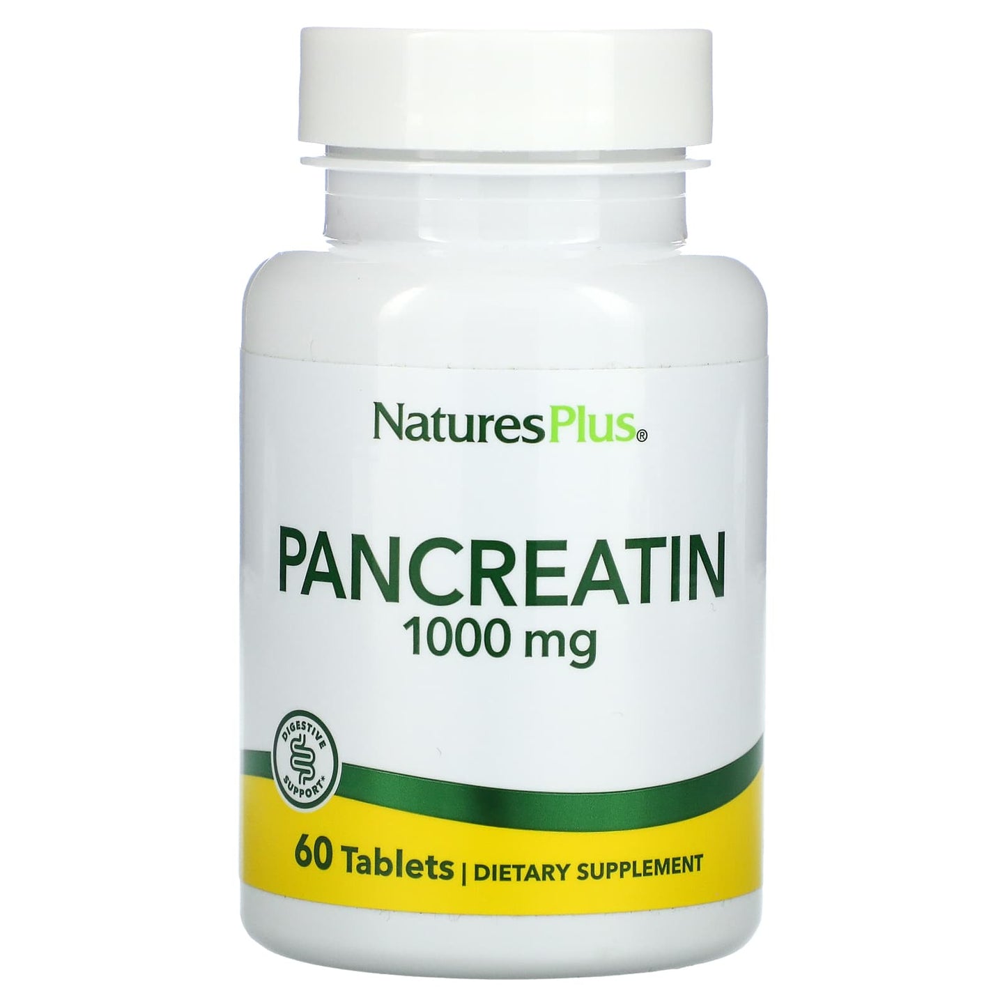 Nature's Plus, Pancreatin, 1,000 mg, 60 Tablets UPC 097467043800 | Hilife Vitamins