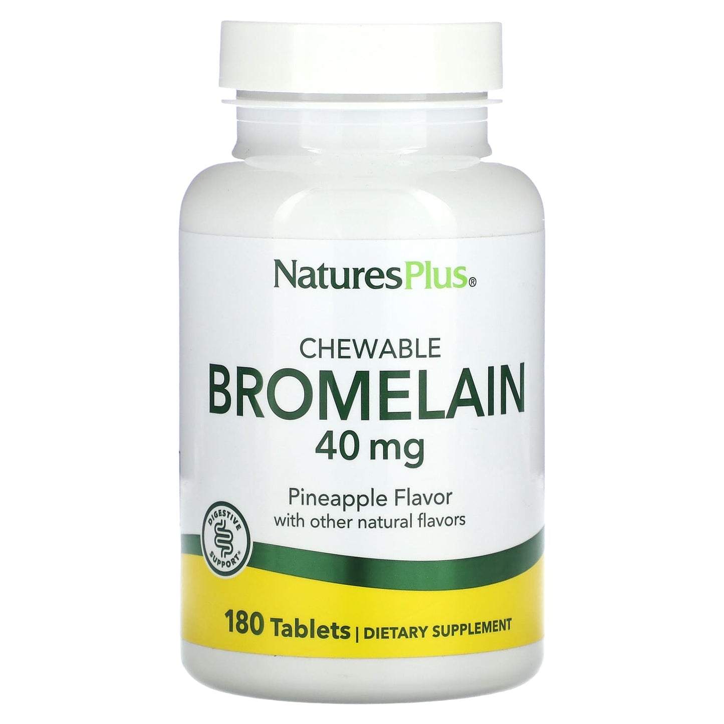 Nature's Plus, Bromelain 40 mg, 180 Chewables UPC 097467044005 | Hilife Vitamins