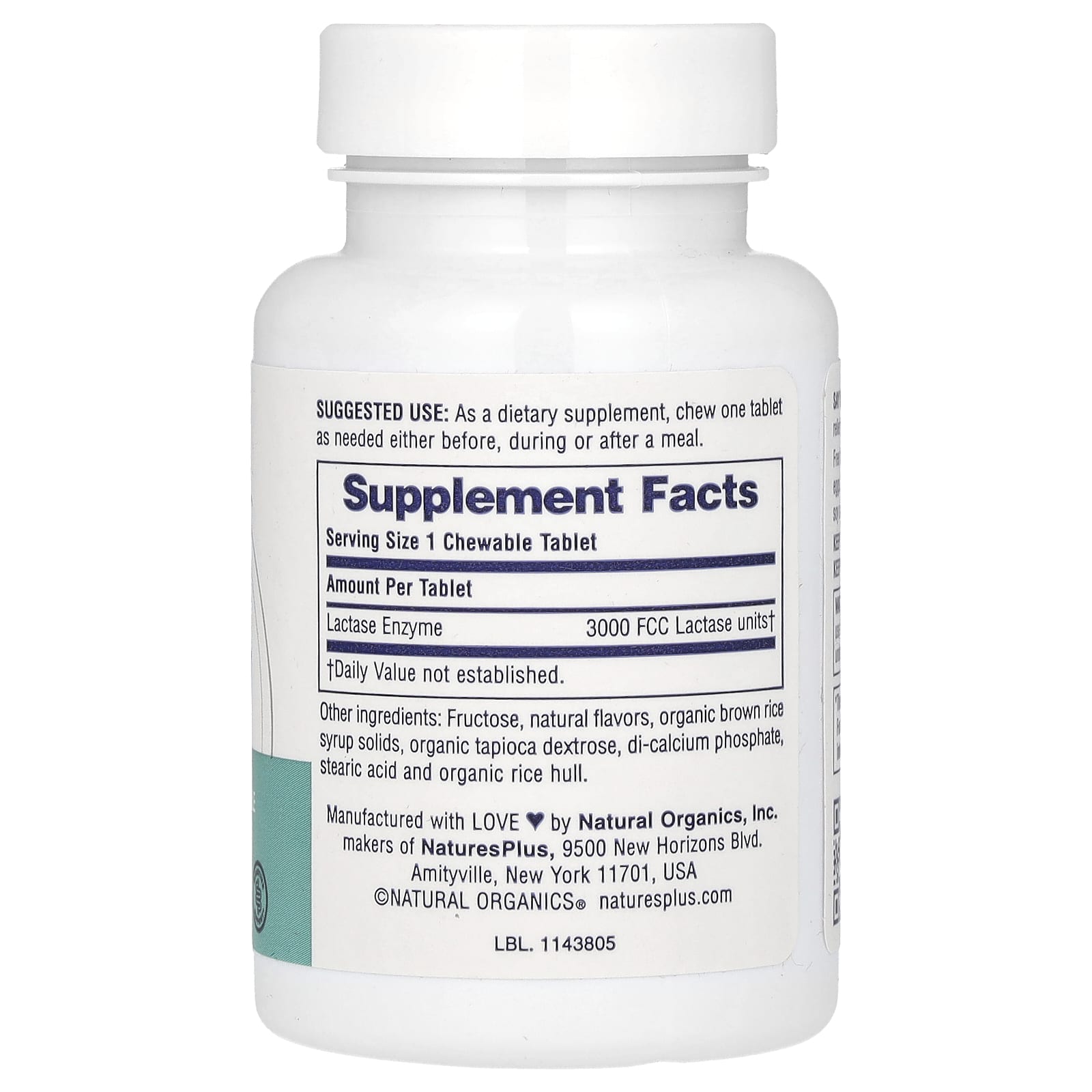 Nature's Plus, Chewable, Say Yes to Dairy, Lactase Enzyme Digestive Aid, French Vanilla Flavor, 50 Chewables UPC 097467044401