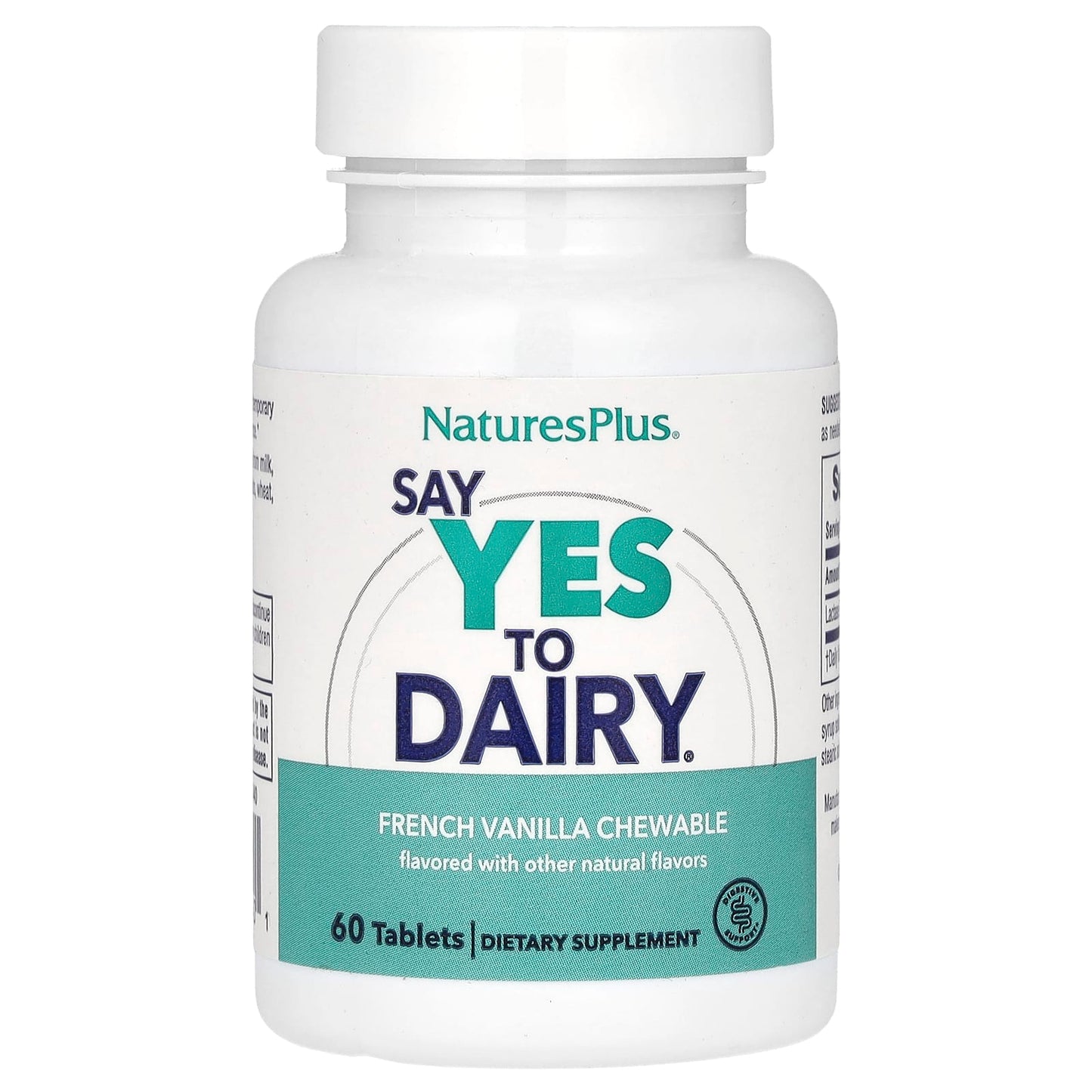 Nature's Plus, Chewable, Say Yes to Dairy, Lactase Enzyme Digestive Aid, French Vanilla Flavor, 50 Chewables UPC 097467044401