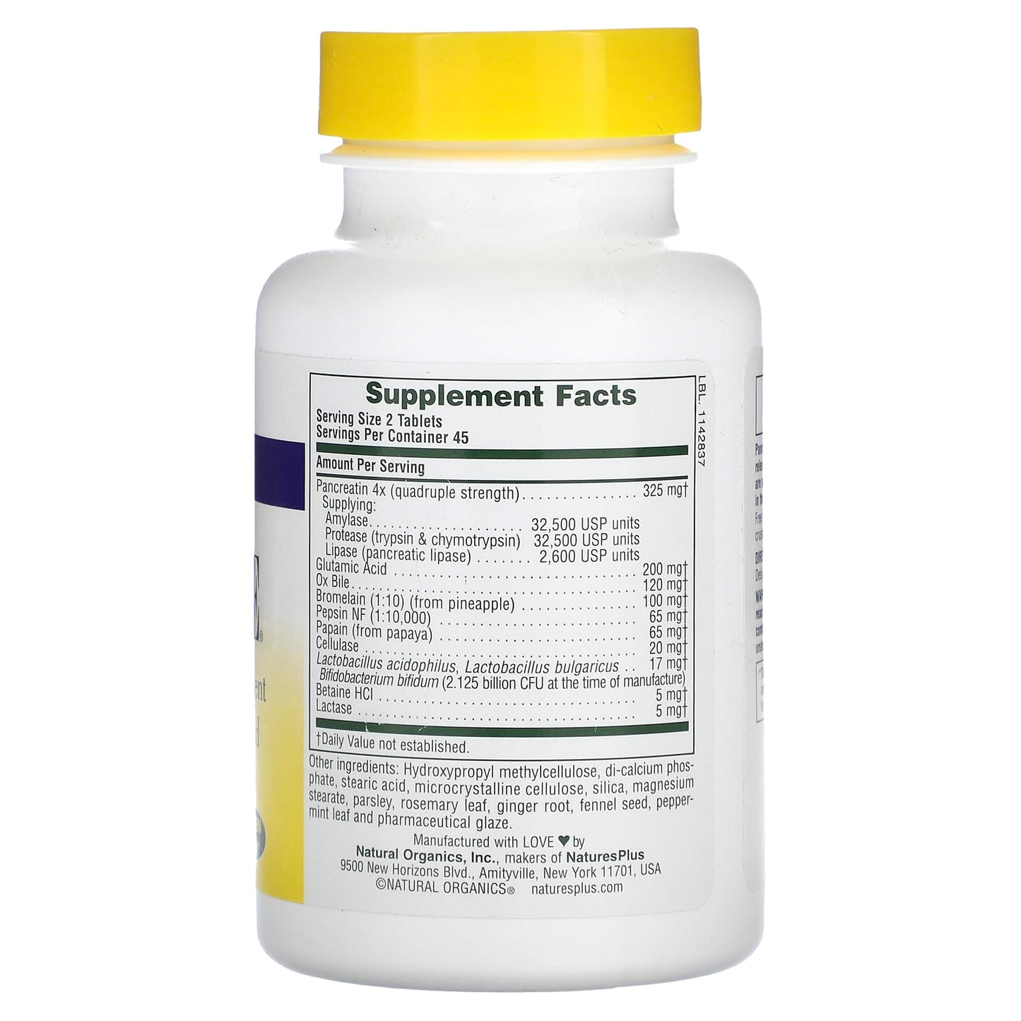 Nature's Plus, Ultra-Zyme, Maximum Strength, Ultimate Digestive Aid, 90 Tablets UPC 097467044524 | Hilife Vitamins