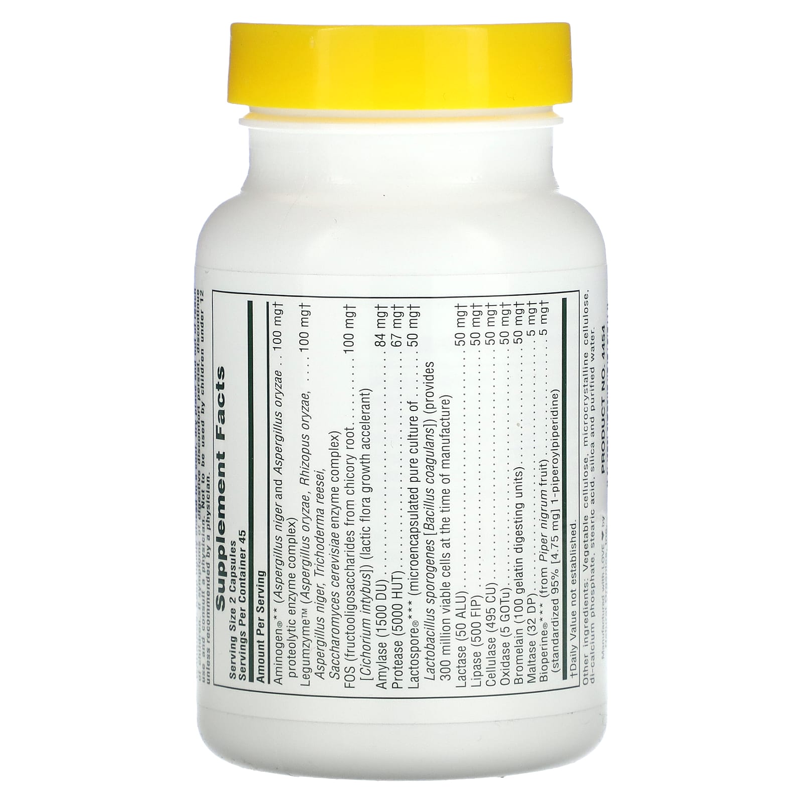 Nature's Plus, Acti-Zyme, Acitvated Digestion Aid, 90 Vegetarian Capsules UPC 097467044548 | Hilife Vitamins