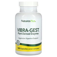 Nature's Plus, Vibra-Gest Plant Enzymes, 180 Vegetarian Capsules UPC 097467044586 | Hilife Vitamins