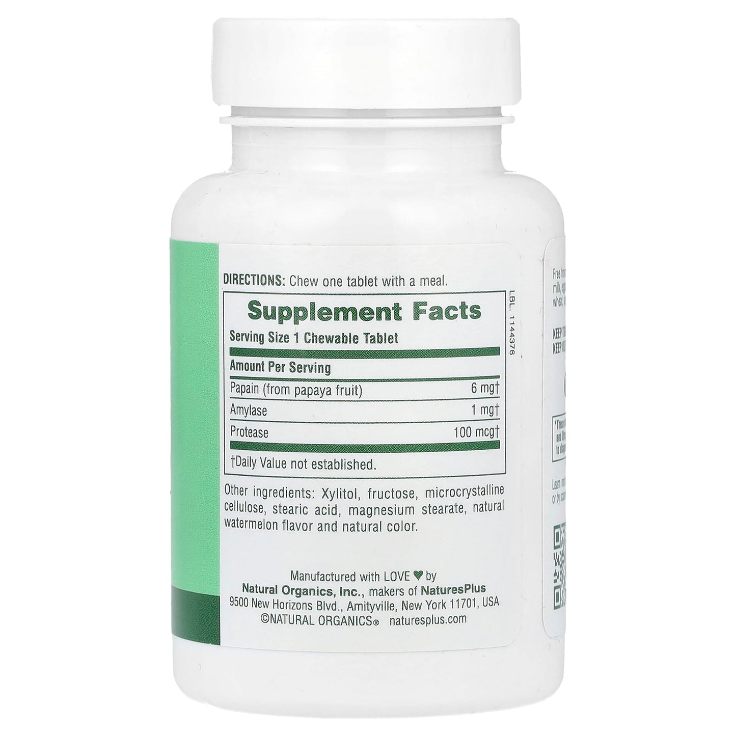 Nature's Plus, Papaya, 180 Chewables UPC 097467044609 | Hilife Vitamins