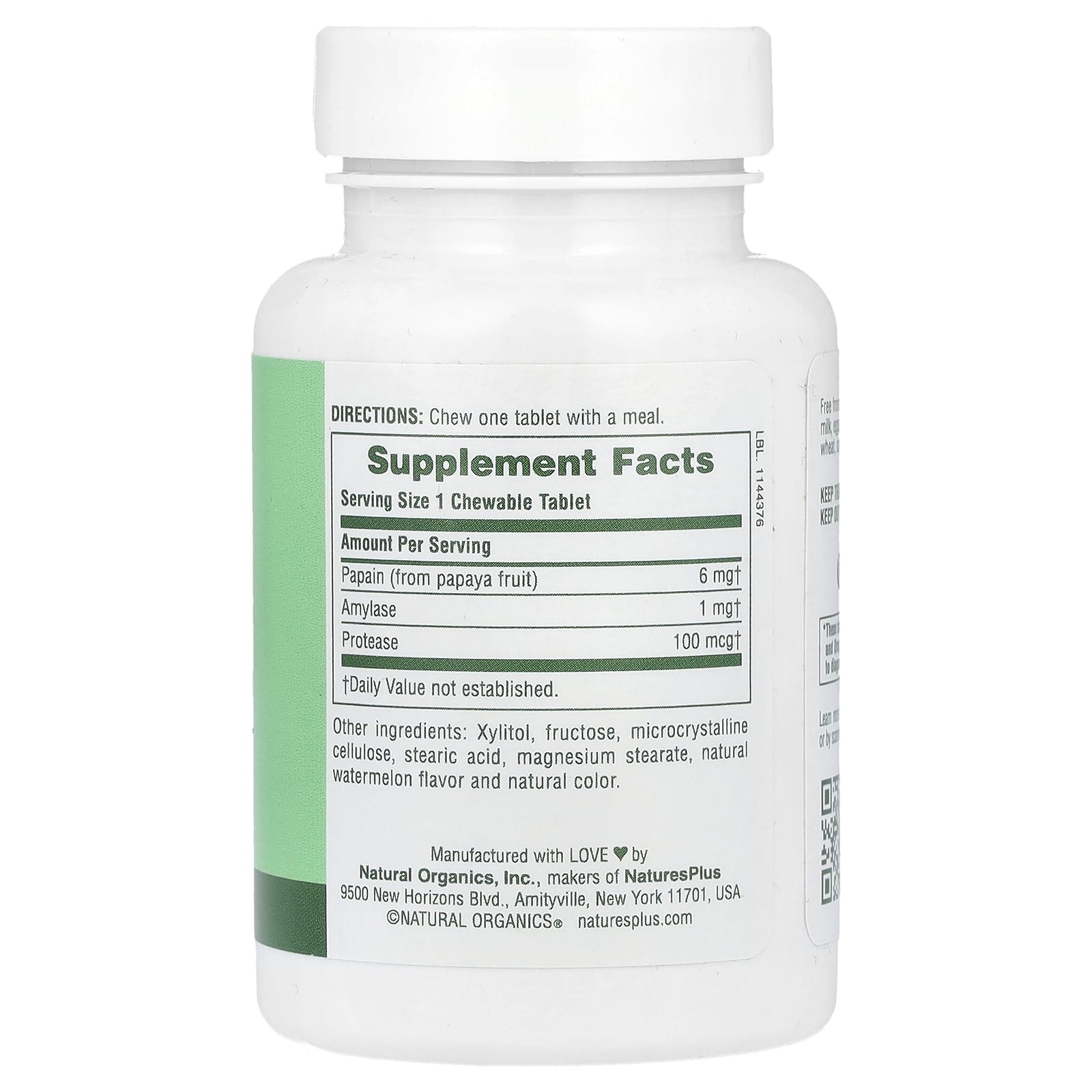 Nature's Plus, Papaya, 180 Chewables UPC 097467044609 | Hilife Vitamins