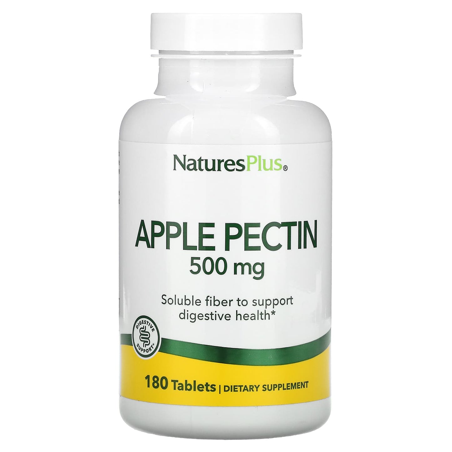 Nature's Plus, Apple Pectin, 500 mg, Soluble Fiber, 180 Tablets UPC 097467045002 | Hilife Vitamins