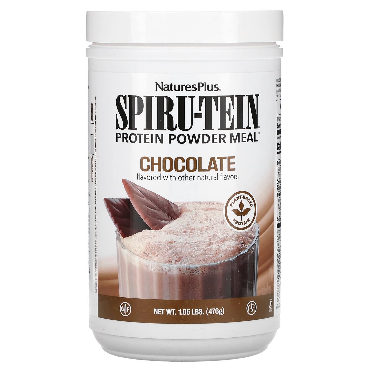 Nature's Plus, Spiru-Tein, Protein Powder Meal, Chocolate, 1.05 Lbs (476g) Powder Mix UPC 097467045705 | Hilife Vitamins