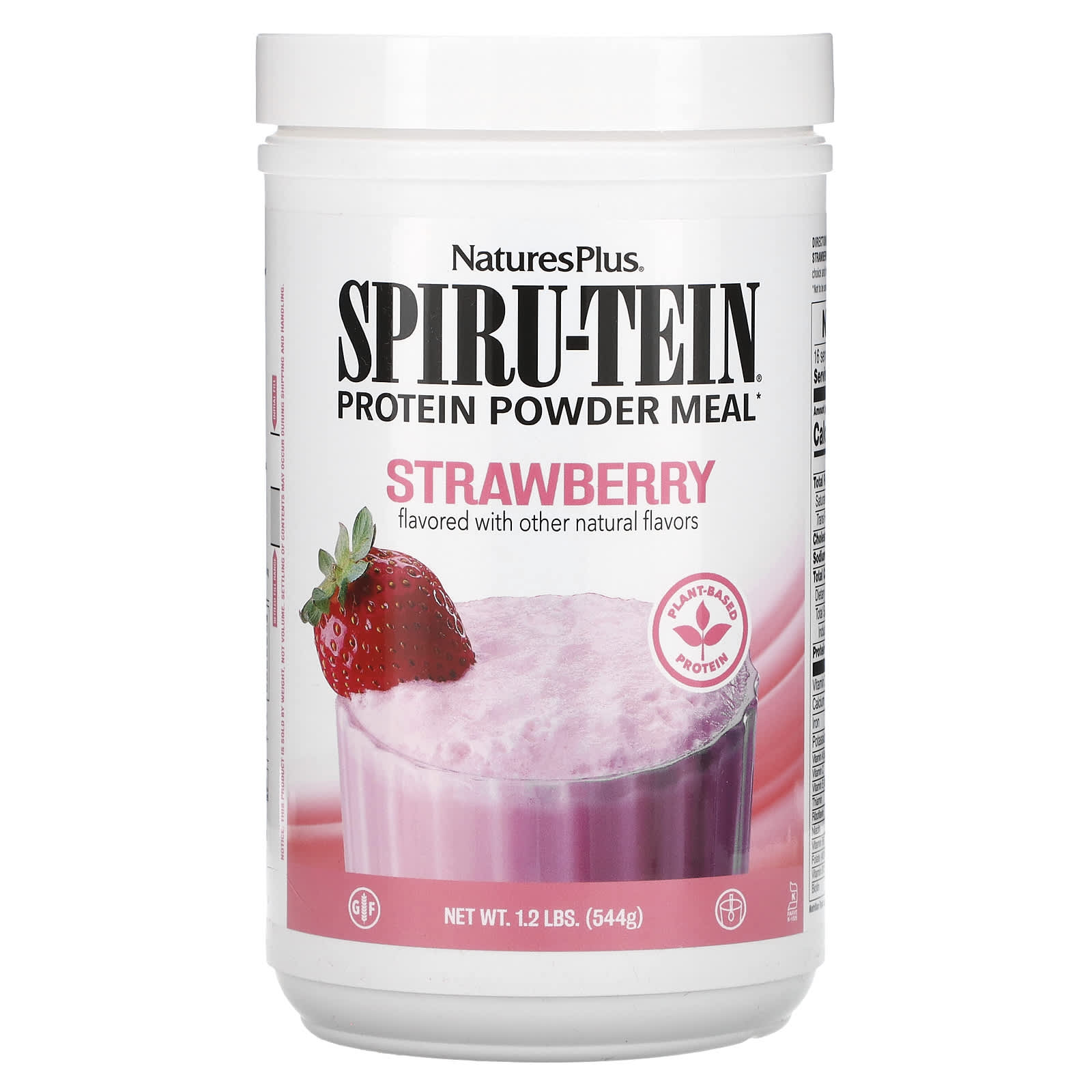 Nature’s Plus, Spiru-Tein, Protein Powder Meal, Strawberry, 1.2 Lbs (544g) Powder Mix UPC 097467045736 | HiLife Vitamins
