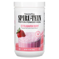 Nature's Plus, Spiru-Tein, Protein Powder Meal, Strawberry, 1.2 Lbs (544g) Powder Mix UPC 097467045736 | Hilife Vitamins