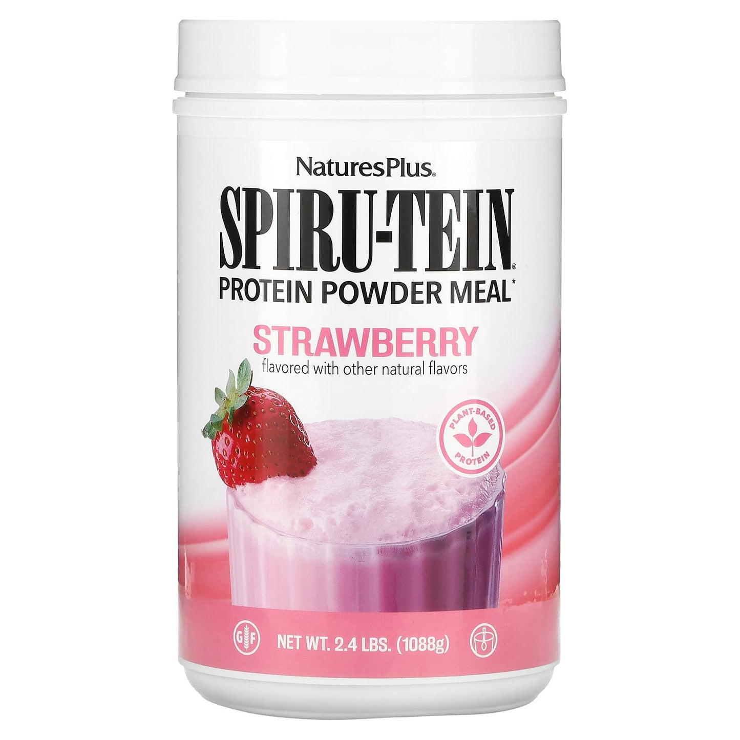 Nature's Plus, Spiru-Tein, Protein Powder Meal, Strawberry, 2.4 lbs (1088g) Powder Mix UPC 097467045743 | Hilife Vitamins