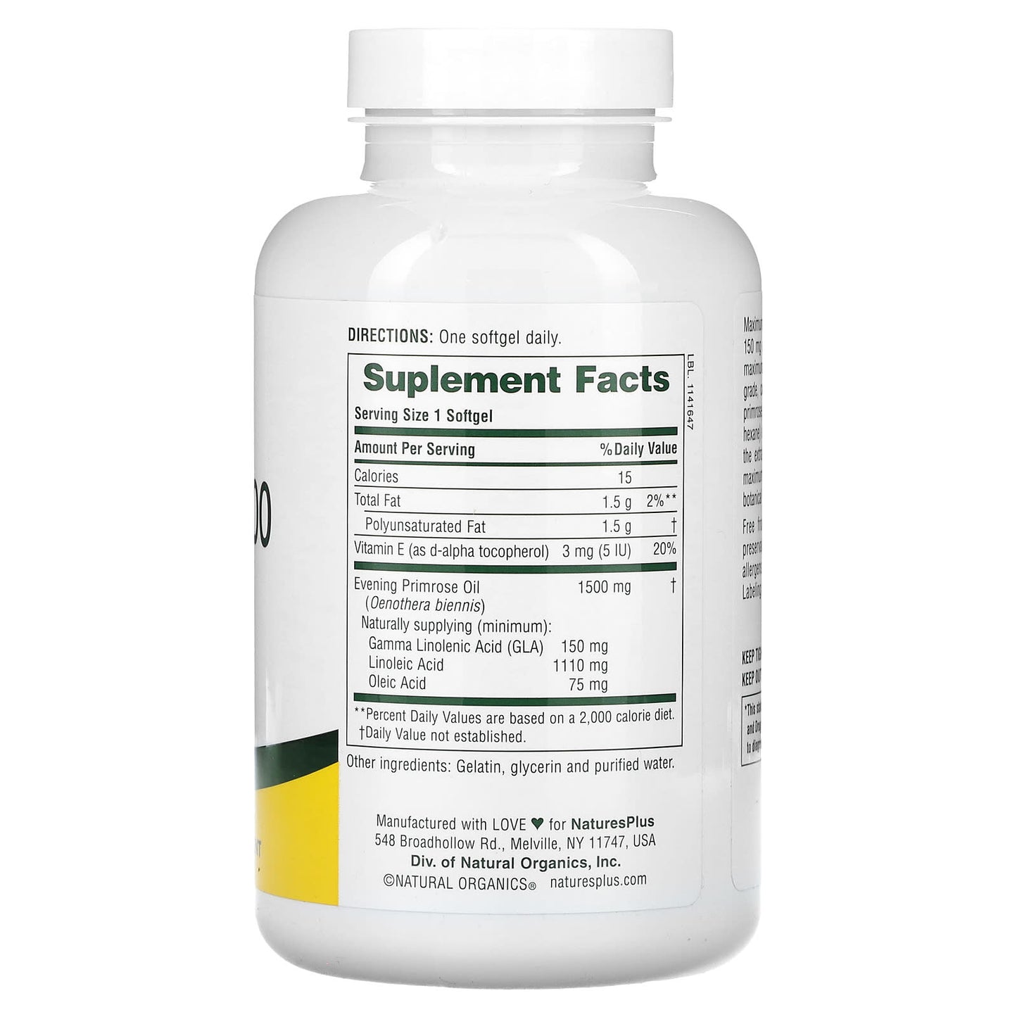Nature's Plus, Ultra E.p.o. 1,500 mg, 90 Softgels UPC 097467046795 | Hilife Vitamins