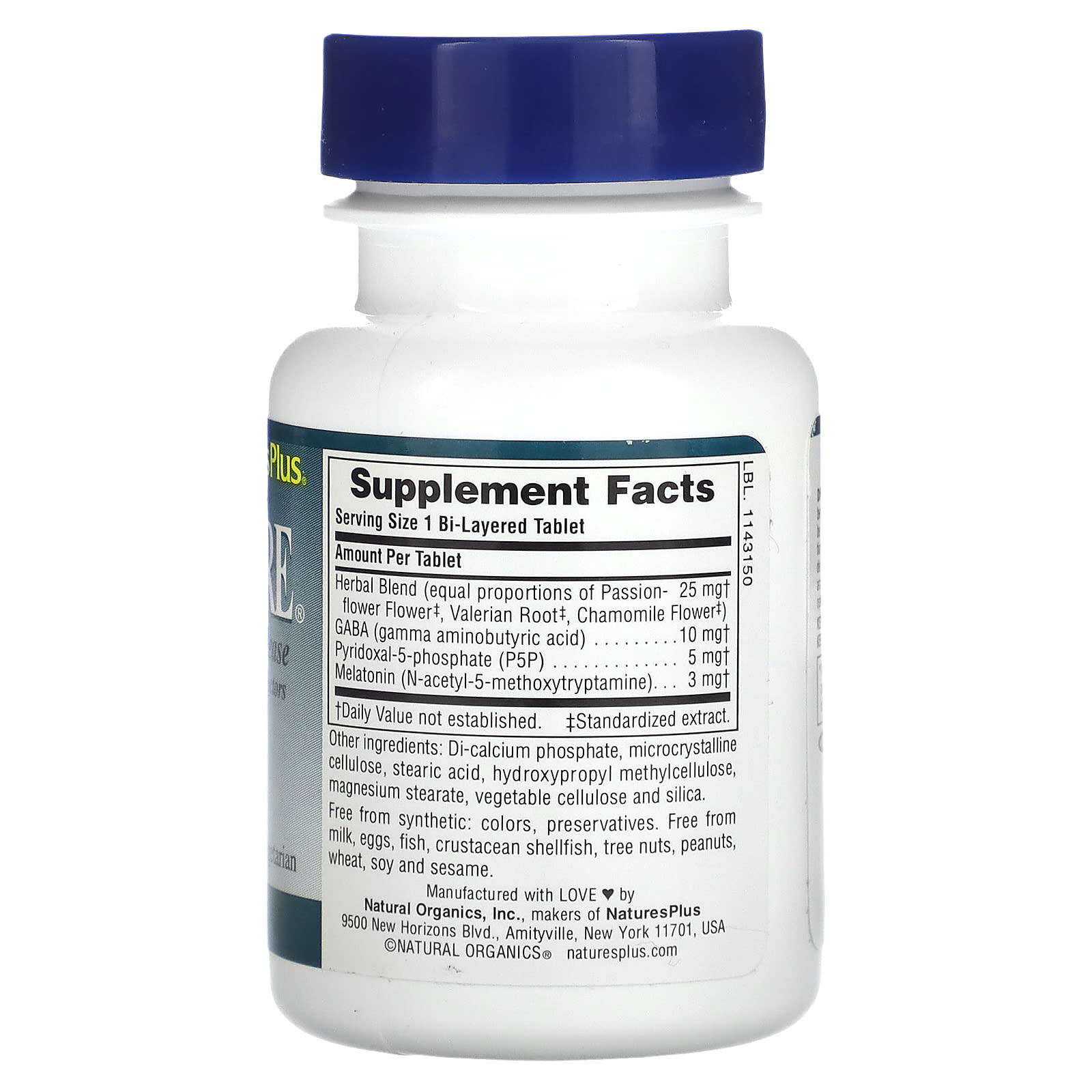 Nature's Plus, Sleep Assure, 60 Tablets UPC 097467047600 | Hilife Vitamins