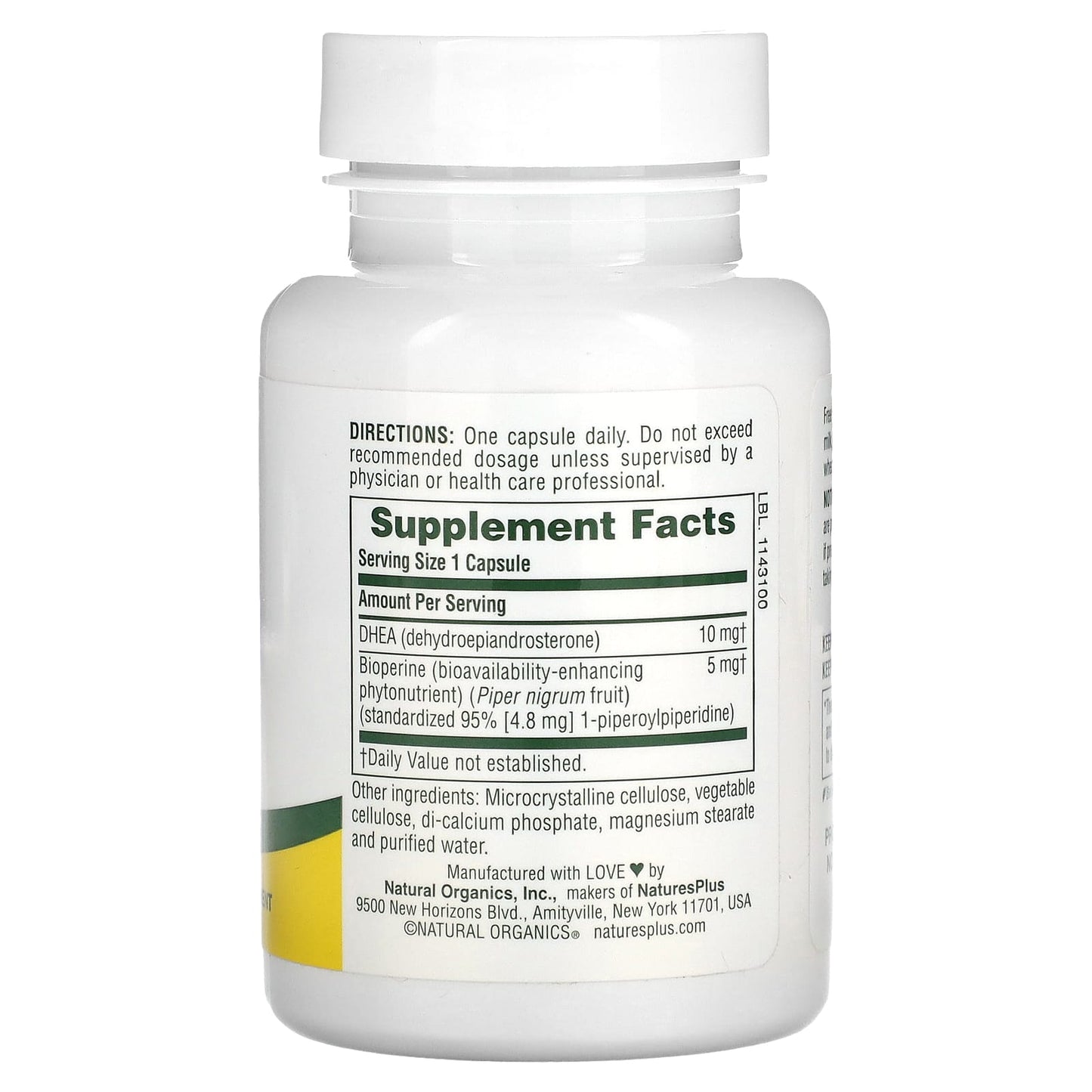 Nature's Plus, Dhea 10 mg, 90 Vegetarian Capsules UPC 097467049673 | Hilife Vitamins