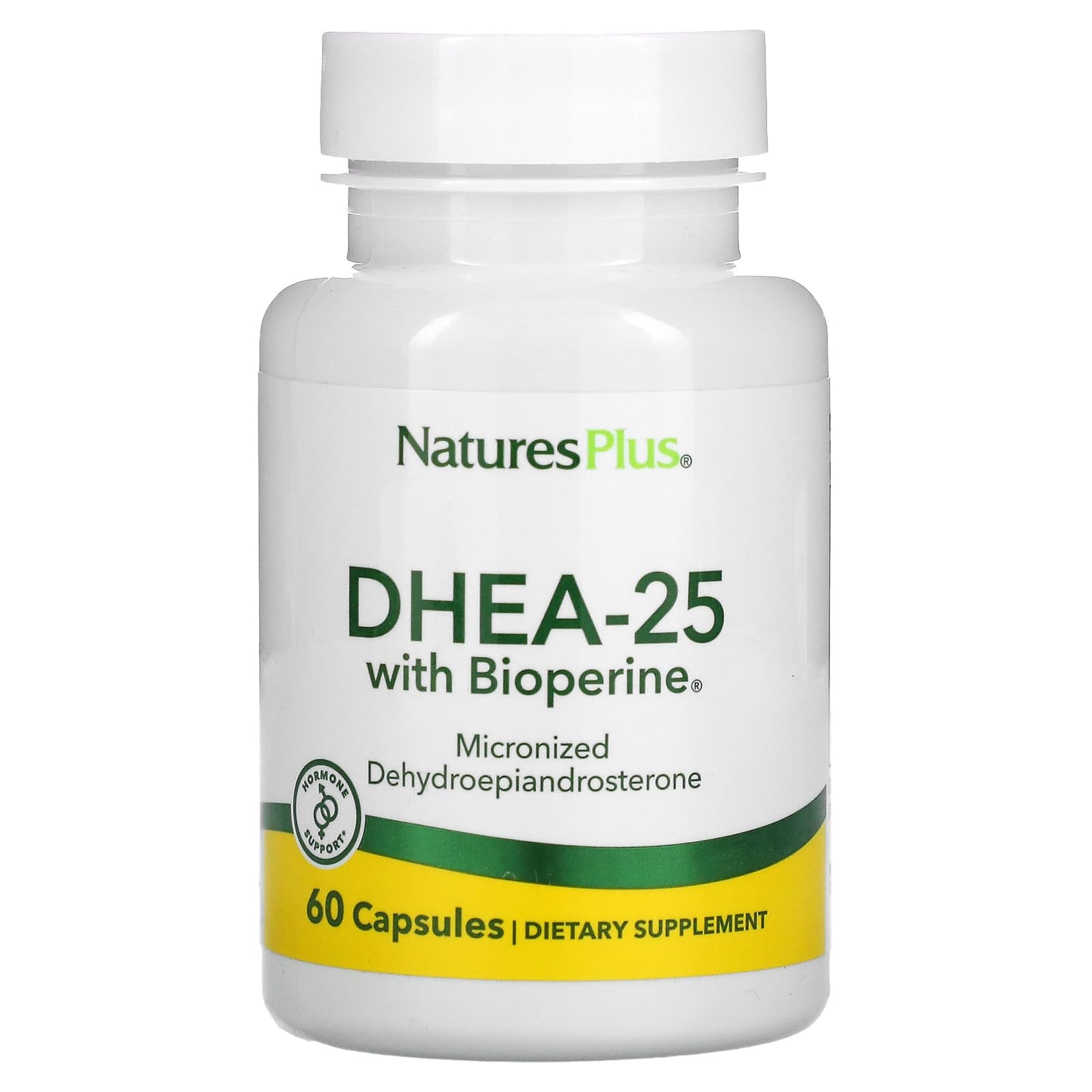 Nature’s Plus, DHEA-25 with Bioperine, 60 Vegetarian Capsules - 097467049680 | Hilife Vitamins