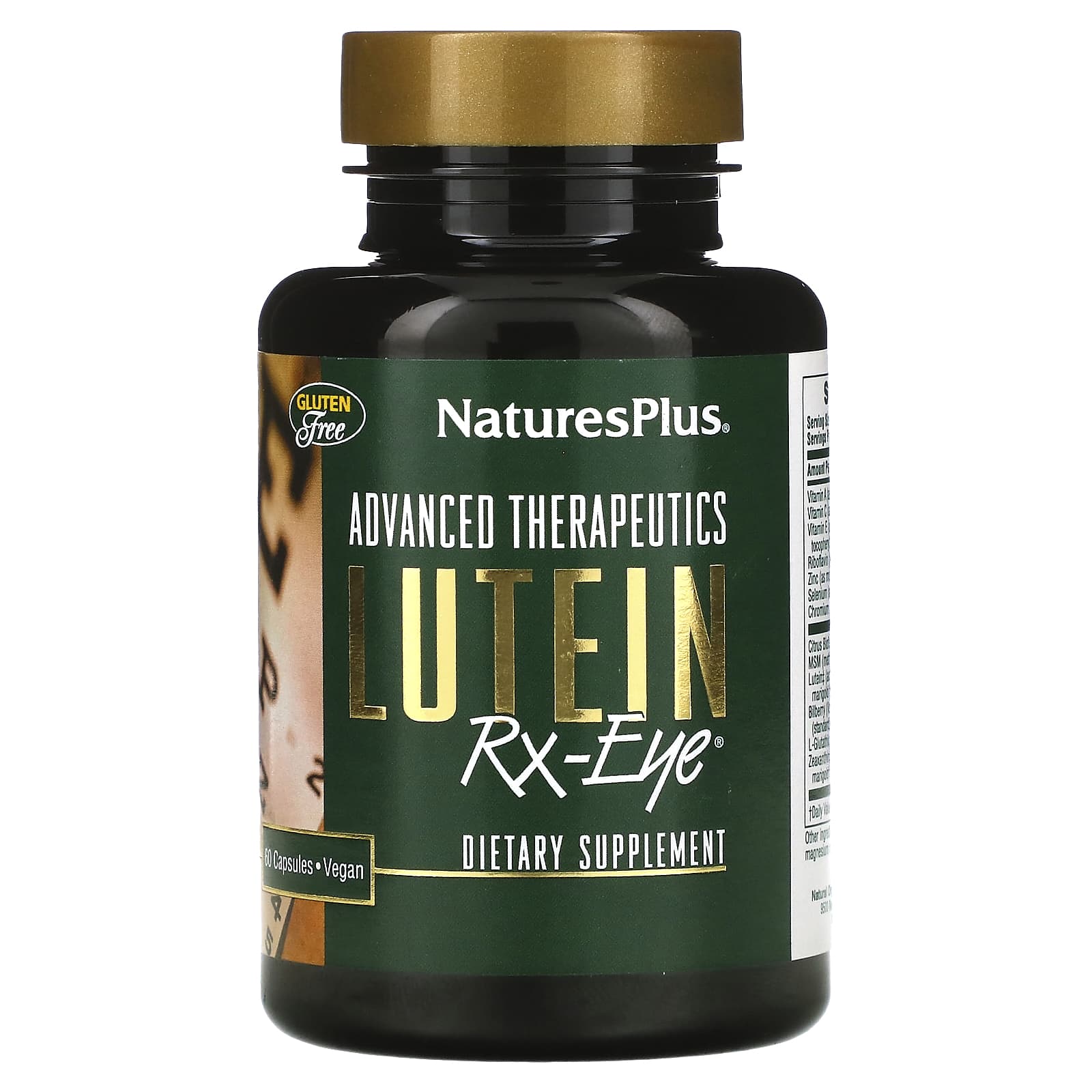 Nature's Plus, Advanced Therapeutics, Lutein, Rx-Eye, 60 Vegetarian Capsules UPC 097467050037 | Hilife Vitamins