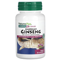 Nature’s Plus, American Ginseng 250 mg, 60 Vegetarian Capsules - 097467071001 | Hilife Vitamins