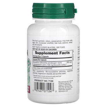 Nature's Plus, Herbal Actives, Boswellin, Extended Release, 300 mg, 60 Vegetarian Capsules UPC 097467071247 | Hilife Vitamins