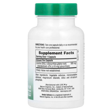Nature's Plus, Herbal Actives, Licorice (DGL), 500 mg, 60 Capsules UPC 097467072244 | Hilife Vitamins