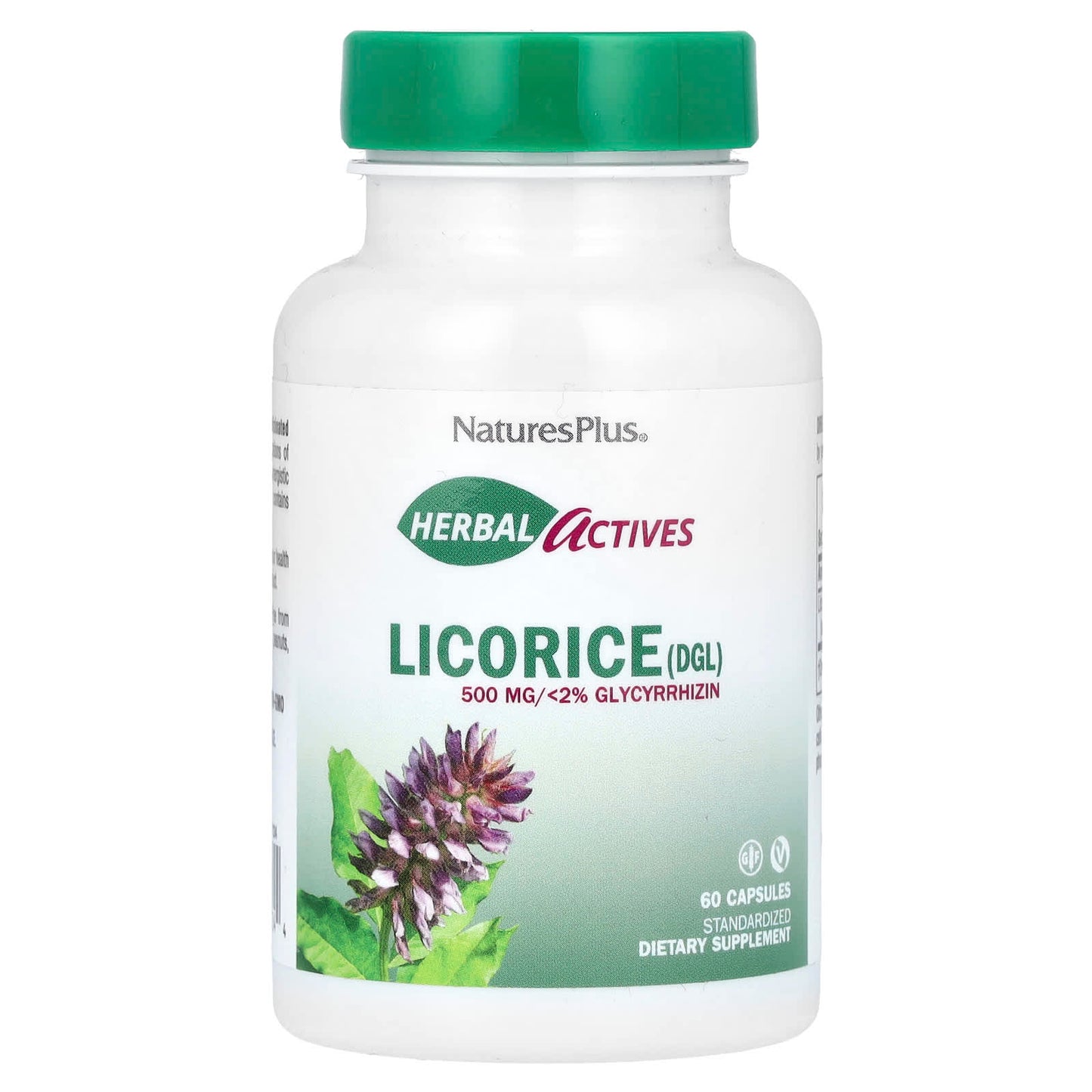 Nature's Plus, Herbal Actives, Licorice (DGL), 500 mg, 60 Capsules UPC 097467072244 | Hilife Vitamins