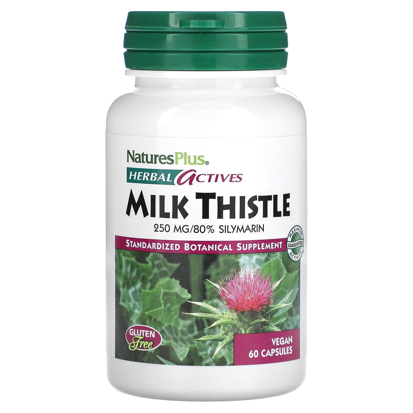 Nature's Plus, Milk Thistle 250 mg, 60 Vegetarian Capsules UPC 097467072282 | Hilife Vitamins