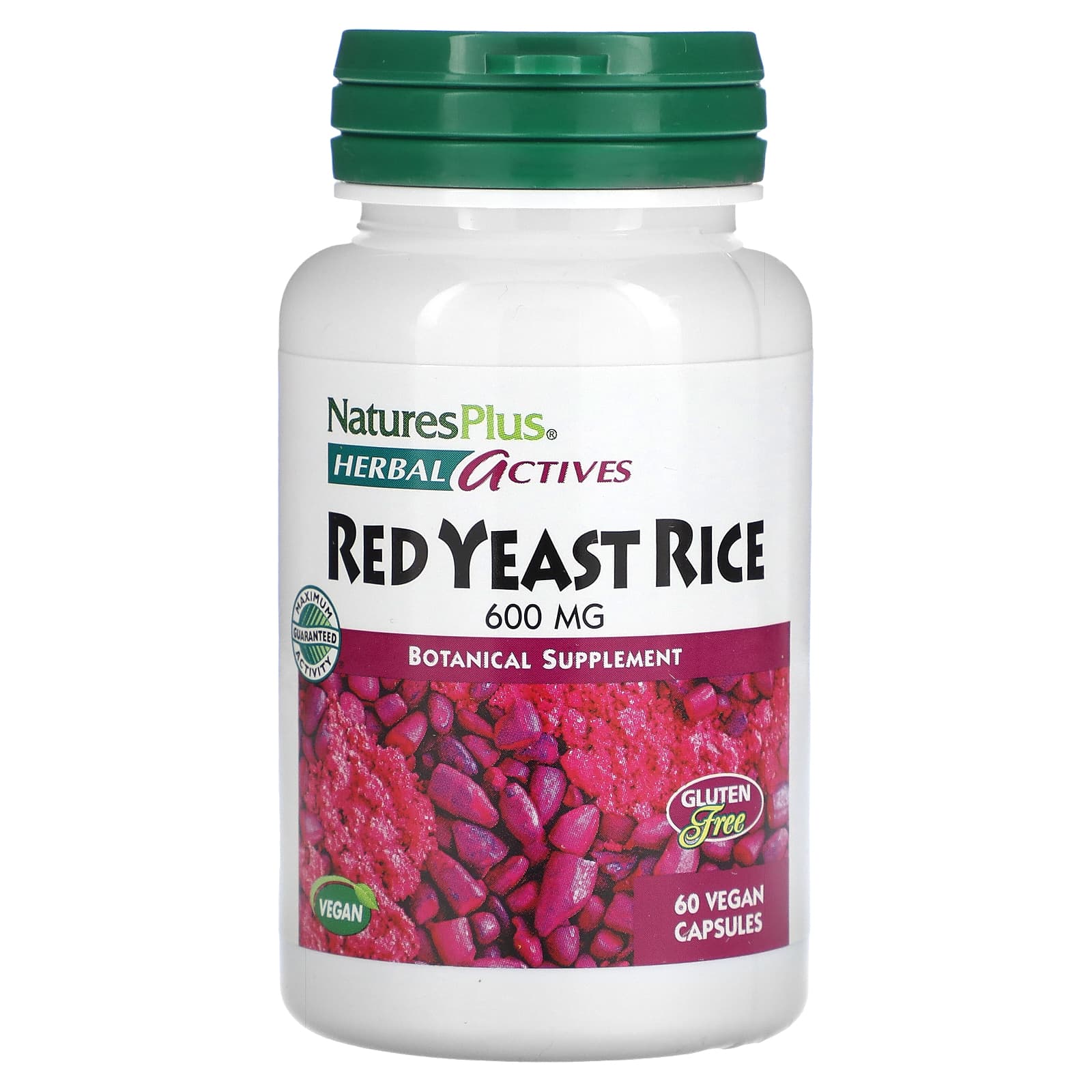 Nature's Plus, Herbal Actives, Red Yeast Rice, 600 mg, 60 Vegetarian Capsules UPC 097467072466 | Hilife Vitamins