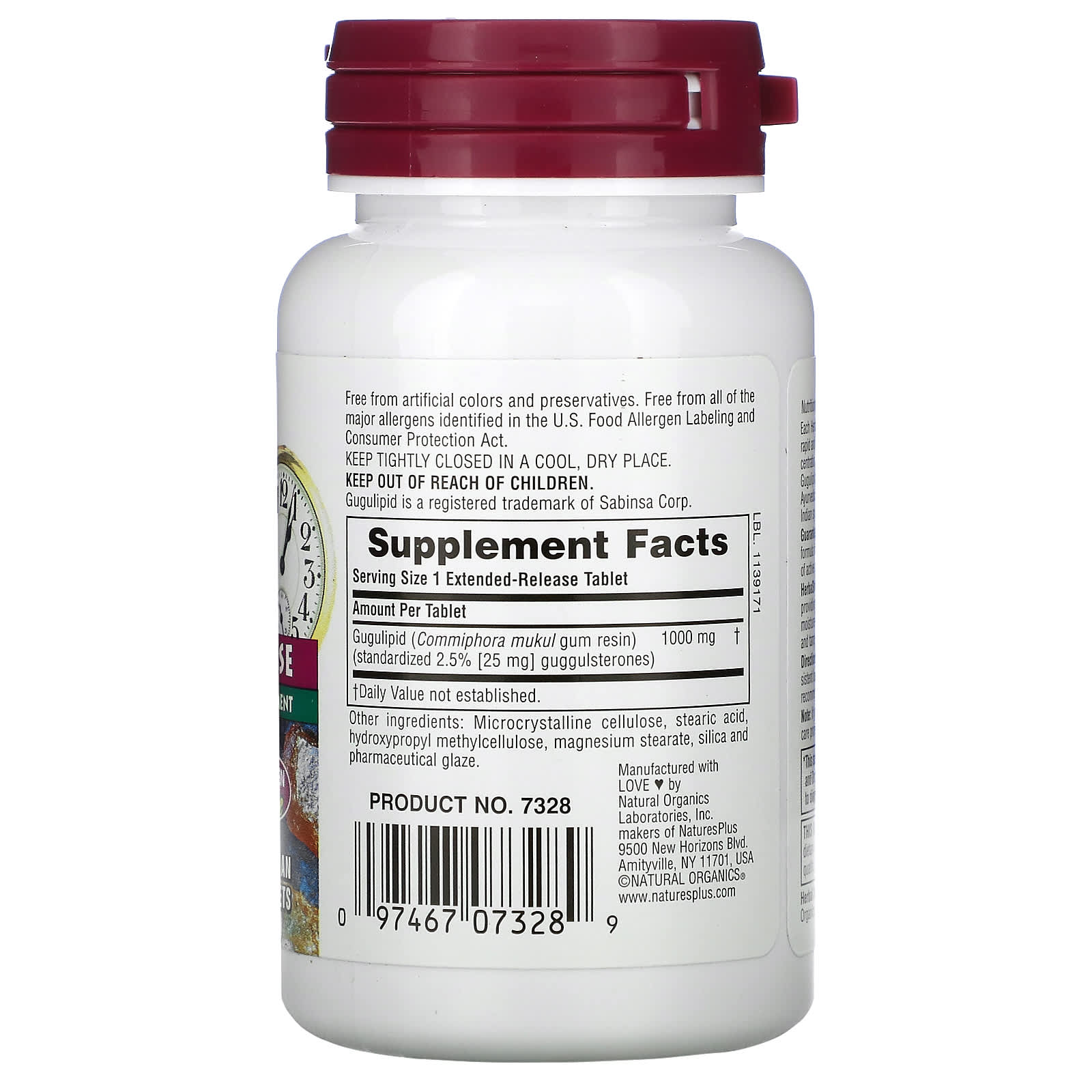 Nature's Plus, Herbal Actives, Gugulipid, Extended Release, 1,000, 30 Tablets UPC 097467073289 | Hilife Vitamins